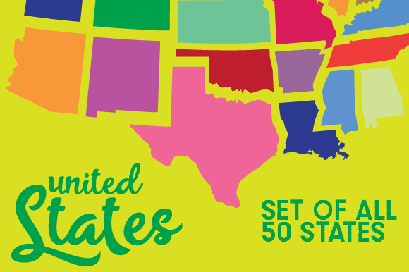 Download Set of All 50 US States Contour - Contour Collection