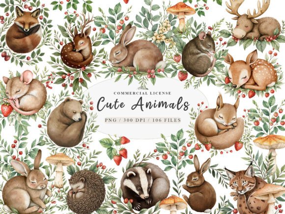 Download Cute Sweet Forest Friends Animals Wreath - Sweet forest friends Collection